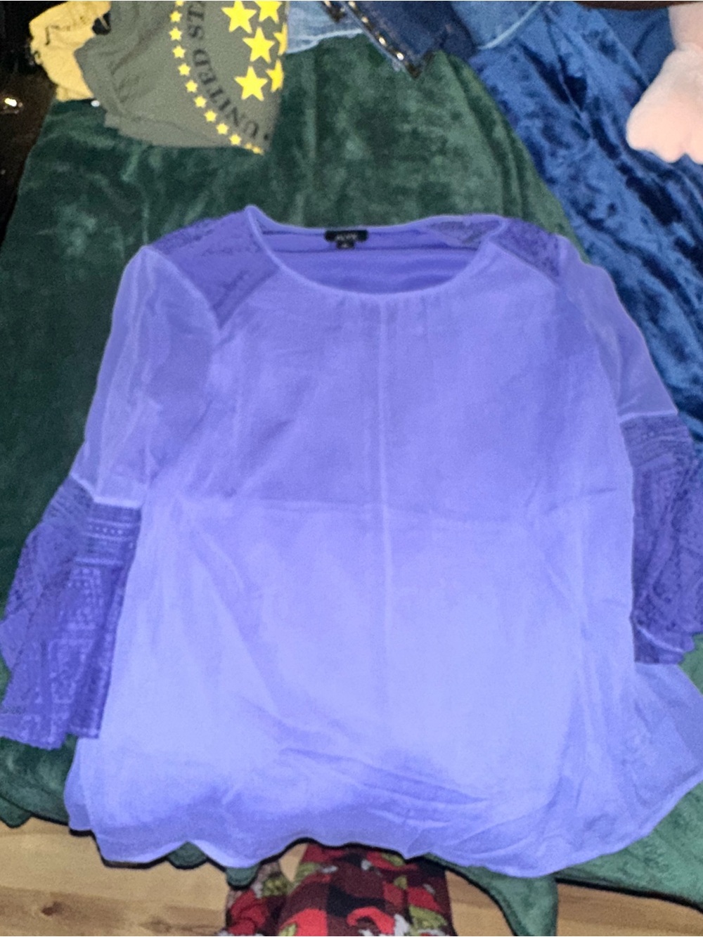 Alyx Lavender Crochet-Sleeve Blouse